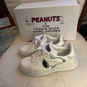 MARC JACOBS the tennis shoe x peanuts snoopy sneakers, size 6/eu 36